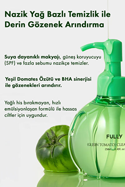 FULLY Green Tomato Cleansing Oil -Yeşil Domates Gözenek Arındırıcı Temizleme Yağı