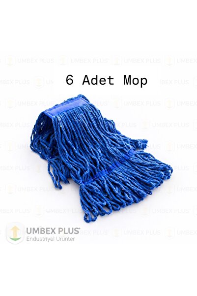 UMBEX PLUS 6 ADET Yedek Islak Mop Yer Temizleme Mopu Ekstra Mop Yüzey Temizle...
