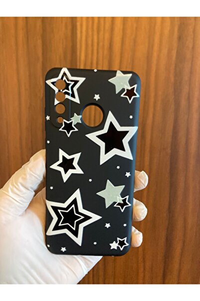 Newon HUAWEİ P30 LİTE YILDIZ BASKILI İÇİ KADİFE SİLİKON TELEFON KILIFI