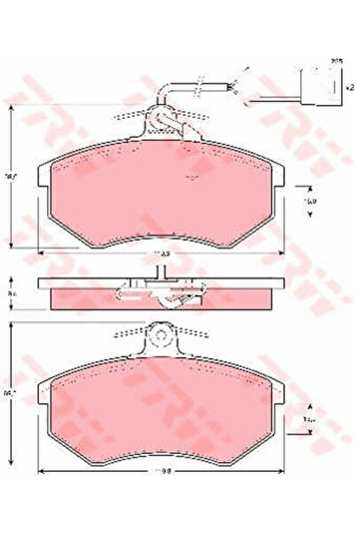 TRW Σετ τακάκια φρένων, δισκόφρενο GDB404
