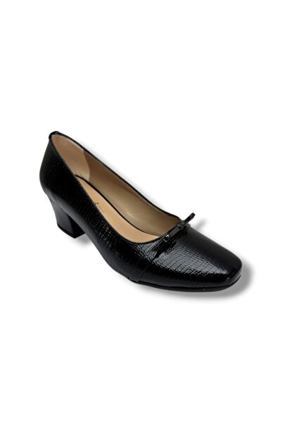 Nur Rose 86015-09-26 Pantofi de damă din piele cu imprimeu strălucitor, cu to...