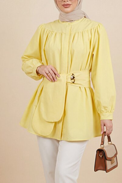 HİJABAYA Τουνίκ από ποπλίνα με κρυφά κουμπιά και ζώνη