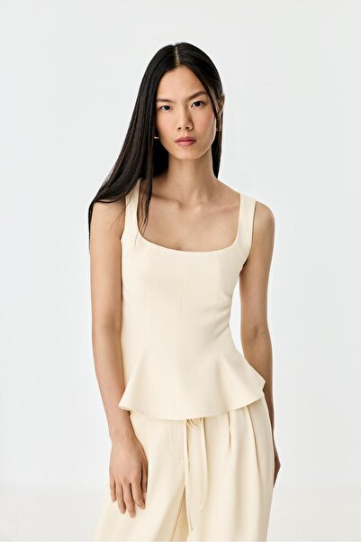 LEFTIES Vücuda oturan peplum top