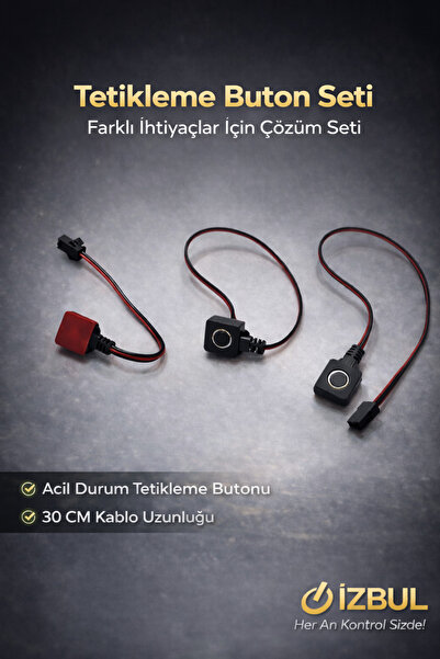 izbul Acil Durum Tetikleme Butonu – 30 CM Kablolu | Elektronik Devre & Araç U...