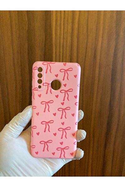 Newon HUAWEİ P30 LİTE KURDELE/FİYONK BASKILI İÇİ KADİFE SİLİKON TELEFON KILIFI