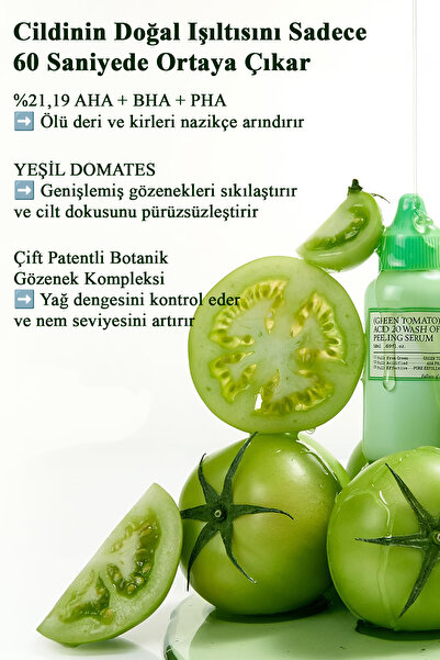 FULLY Green Tomato Acid 20 Wash Off Peeling Serum - Yeşil Domates Özlü Peeling Serumu