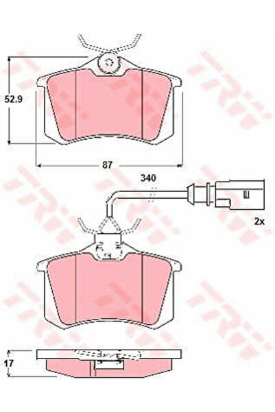 TRW Σετ τακάκια φρένων, GDB1417 δισκόφρενο