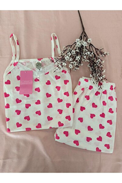 MH Moony Homewears Καλοκαιρινό Σετ Πιτζάμες με Ροζ Σορτς με Τιράντες σε Σχέδι...