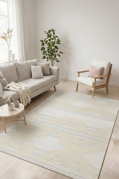 GECE HOME Dijital Kaymaz Baskılı Yıkanabilir Desenli Salon Halısı Mutfak Halı...