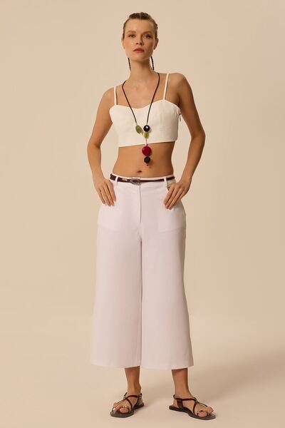 UPGRADE Culotte Cotton Pantolon Beyaz