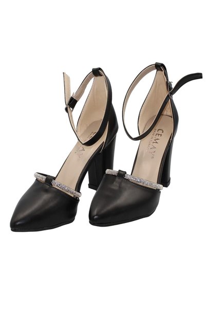 Bluefeet Black Skin Women's 8 cm Heeled Shoes