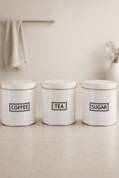 Sarkap Home 3'lü 99x114 mm 0,8 L Saklama Kutusu Seti - Beyaz