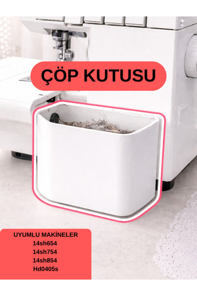 Çöp Kutusu Fire Kabı Singer Overlok Makinesi Artık Kumaş Kabı 14sh654 14sh754 14sh854 Hd0405s