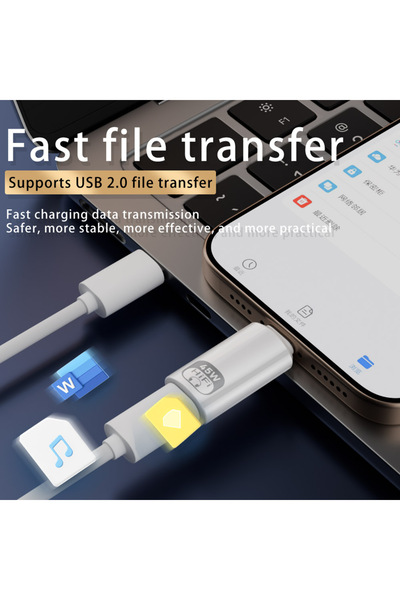 LivX USB-C to Lightning 8Pin Adaptör, Kulaklık uyumlu 45W Hızlı Şarj USB 2.0 Veri Transferi OTGTO
