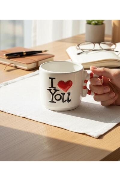 Onedekor Tekli Red Love Porselen Kupa