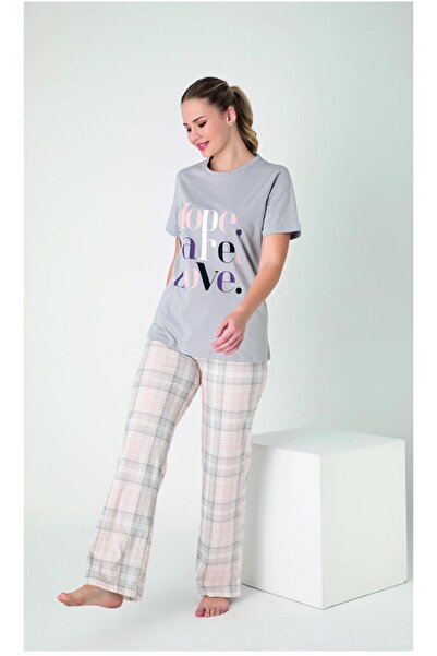 NightLove Women's Combed Cotton Single Jersey Short Sleeve Pajama Set C840-926