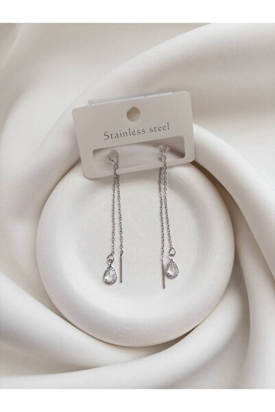 Minne Jewelry-Accessory Chain Dangle Earrings Steel - Dangle Earrings with Be...