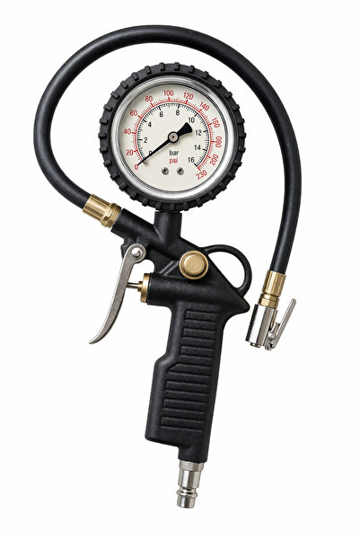 Erhan Pistol umflat roți cu manometru cu lichid (glicerină), 1/4”, profesiona...