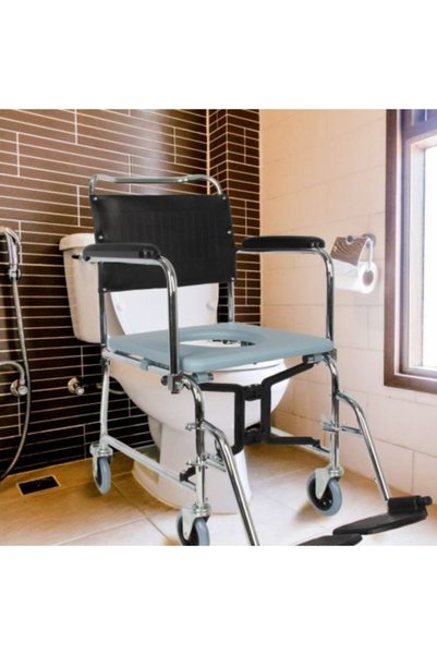 Empressco Klozetli Tekerlekli Sandalye Banyo Ve Tuvalet Sandalyesi Sürgülü