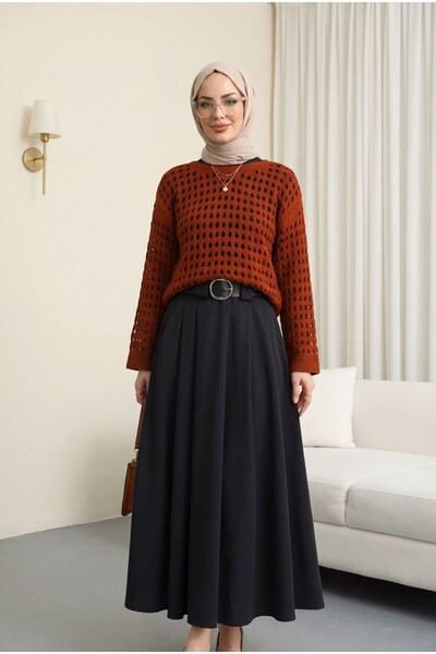 HİJABAYA Πλεκτό πουλόβερ με λαιμόκοψη καγιάκ