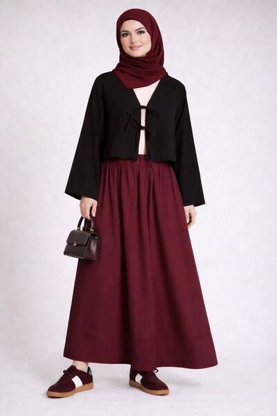 CNG MODA Πουκάμισο κιμονό με δεμένη φούστα πάνω του