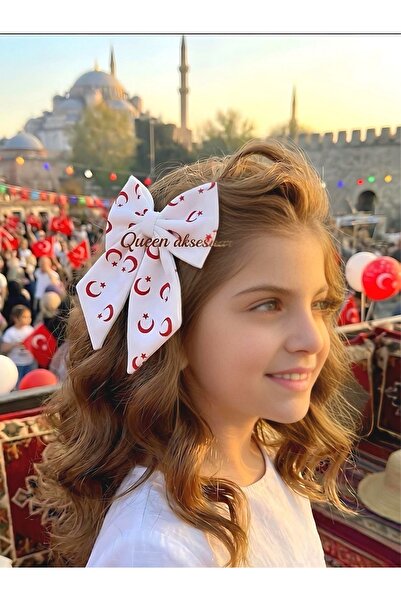 QUEEN AKSESUAR Πολυτελές κόκκινο λευκό μοτίβο φεγγαριού και αστεριών Μεγάλου ...