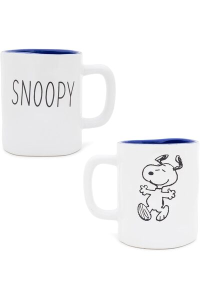 Silver Buffalo Peanuts Snoopy Ceramic Pottery Ceramic Mug | Large Coffee Cup ...
