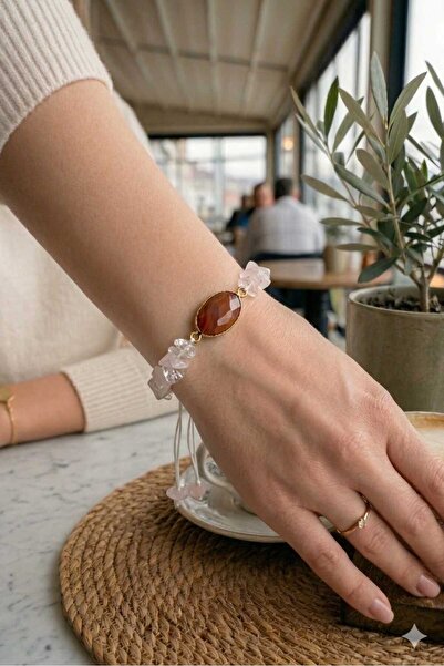 DOĞA KUTUSU Agate Natural Stone Women's Daily Bracelet for Aries, Leo, Scorpi...