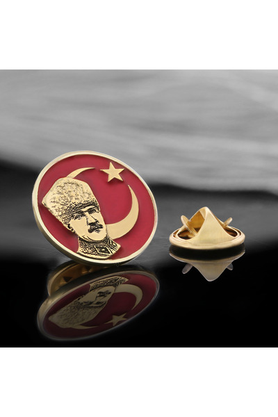 Kuyumcudan Atatürk Ay Yıldız 925 Ayar Gümüş Yaka Rozeti