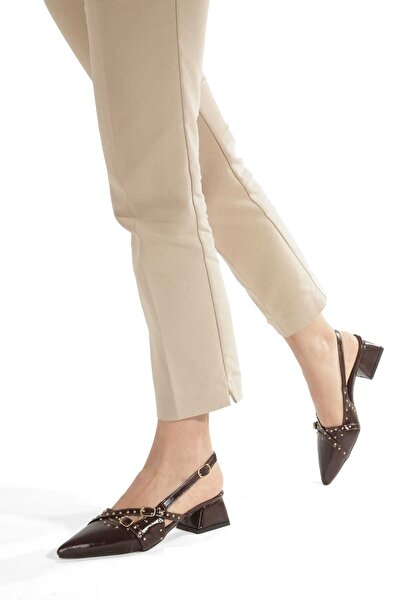 leopar by çetinay Γυναικεία παπούτσια μπαλαρίνας με γυαλιστερό σταυρωτό λουρά...