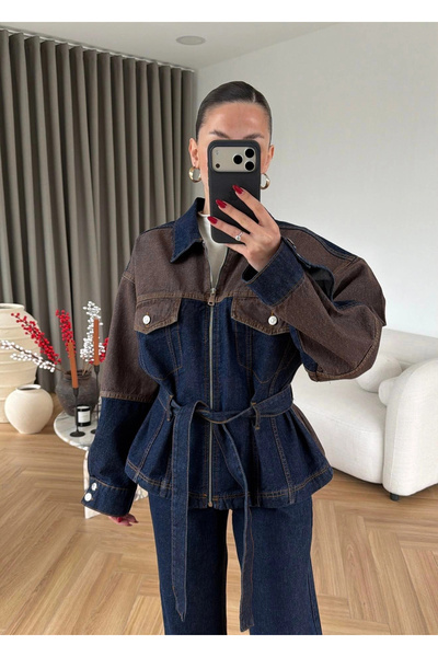 Eka Γυναικείο Σετ Τζιν σε Καφέ-Μπλε Αποχρώσεις EKA-0071-240274