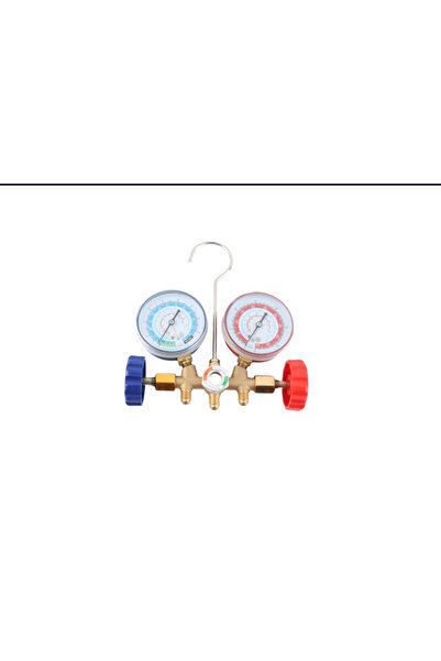 zerzembe İkili Manifold Gaz Saati Seti R22 R134 R404 R410 + Hortum Takımı