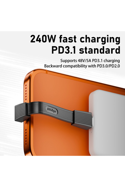 LivX USB-C to USB-C 42mm Kısa Kablo, 240W PD3.1 Hızlı Şarj, 80Gbps Veri Aktarımı, 8K 60Hz OTGB