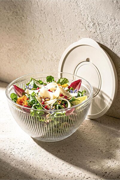 Perotti Glamix Glass Mixing Bowl with Lid 24.5 X 13 cm