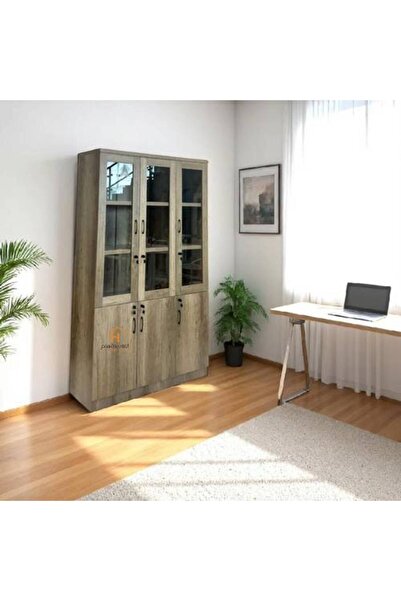Al Saadah Home خزانة كتب مكتبية 3 أبواب خشبية - خشب - 120×40×200 سم