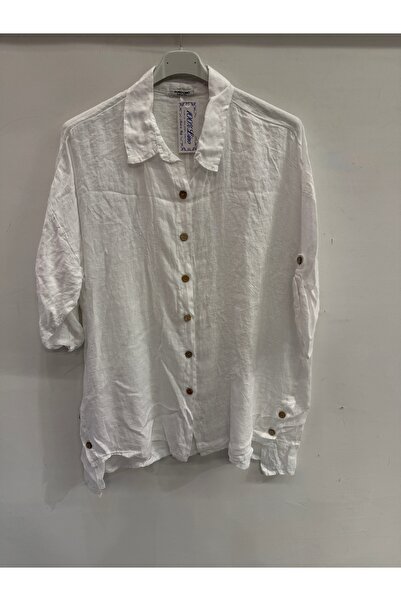 della moor Women's White Italian Low Sleeve Wide Fit Shirt Collar Plus Size L...