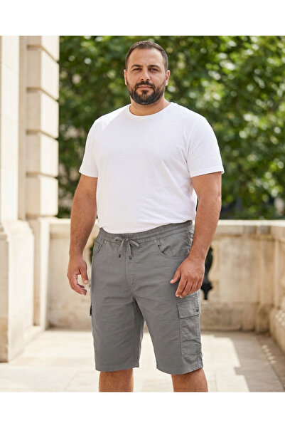 Ramon Miele Ανδρικό βαμβακερό σορτς μεγάλου μεγέθους με ελαστική μέση και λεπ...