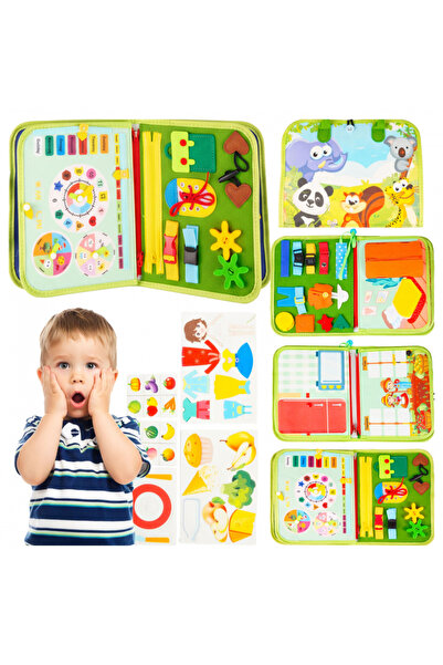 MalPlay Carte senzoriala de manipulare pentru copii Quiet Book 3D, cu 6 pagin...