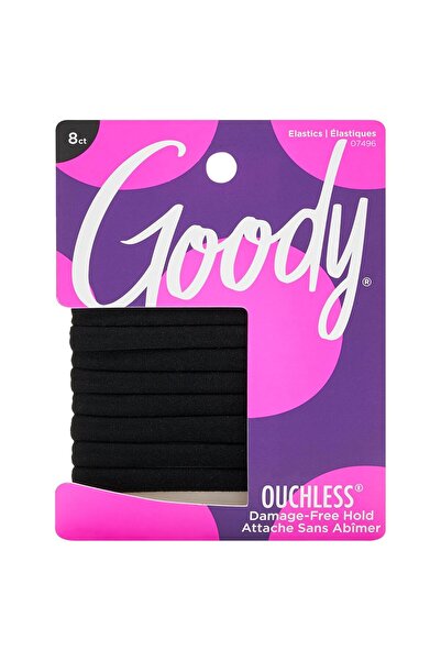 Goody أربطة شعر ناعمة بدون خياطة، 8 قطع، أسود