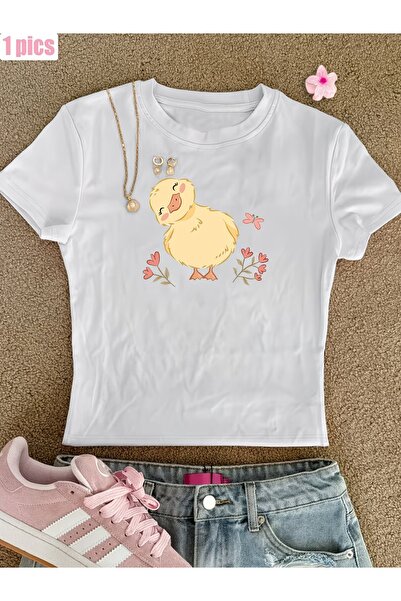 Toum Μπλούζα Κροπ με Ζώνη, Χαριτωμένο Κοριτσίστικο Στυλ