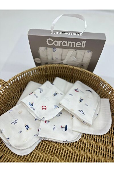 Caramell 7-Piece Mouth Wipes 100% Cotton Baby Wipes - Mini Marines Patterned ...