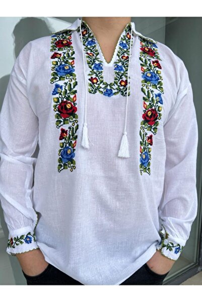 OEM Traditional Men's Shirt TM 525 Floral Motifs