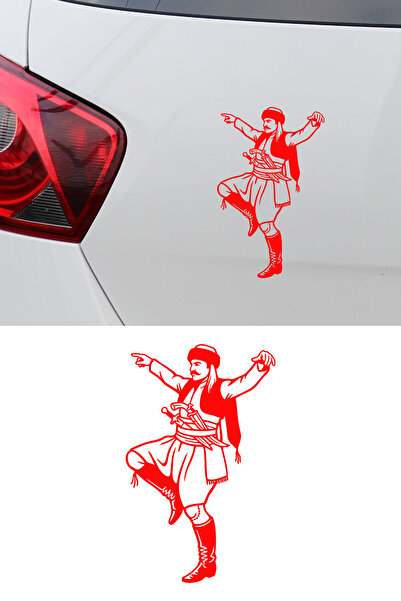 New Jargon Zeybek Car Sticker with Efe Figure - Traditional Zeybek Figure Sti...