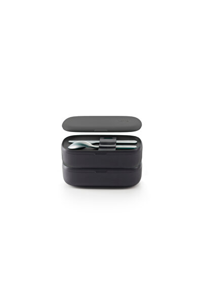 Lékué Black Fork, Spoon, and Knife Food Carrying Set 2 X 0.5L