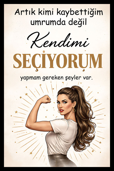Hayal Poster artık kimi kaybettiğim 01 Retro Ahşap Poster 20x30