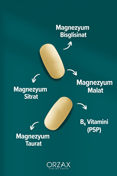 Ocean Magnezyum Complex — Bisglisinat - Malat - Sitrat - Taurat & B6 (P5P) Vitamini 60 Tablet