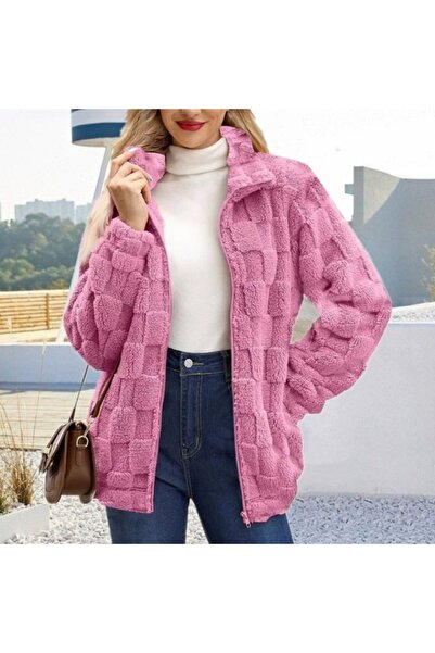 FASHION Cozy Textured Zip-Up Teddy Jacket for Women