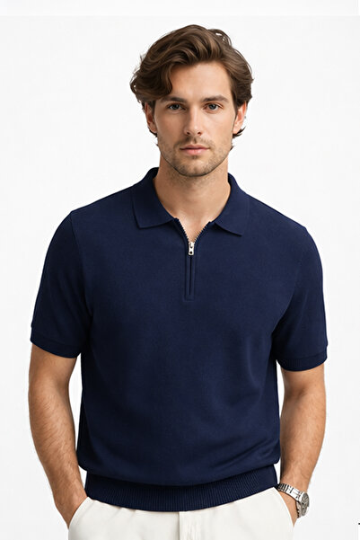 Pulltonic Ανδρικό πλεκτό μπλουζάκι με λαιμόκοψη πόλο