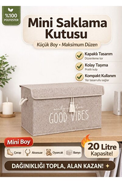 Funny Life Keçe Kapaklı Saklama Kutusu Mini - Çok Amaçlı Organizer - Oyuncak ...