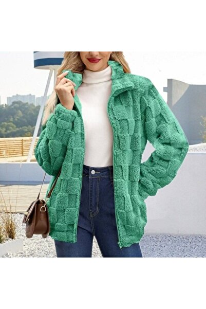 FASHION Cozy Textured Zip-Up Teddy Jacket for Women